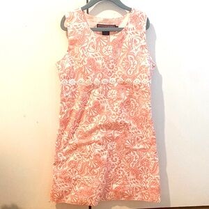 Vineyard Vines Coral/Pink & White Seashore Dress w/ embroidered detailing Girl 8